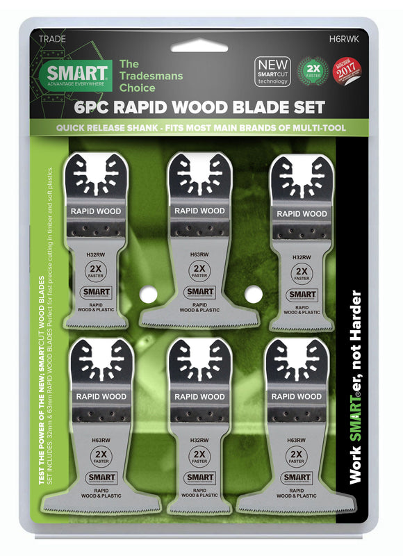 SMART H6RWK Rapid Wood Multi Tool Blade Set (6 Piece)