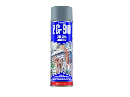 Action Can ZG90 Cold Zinc Galv Spray 500ml (Bulk Buy) Box 6