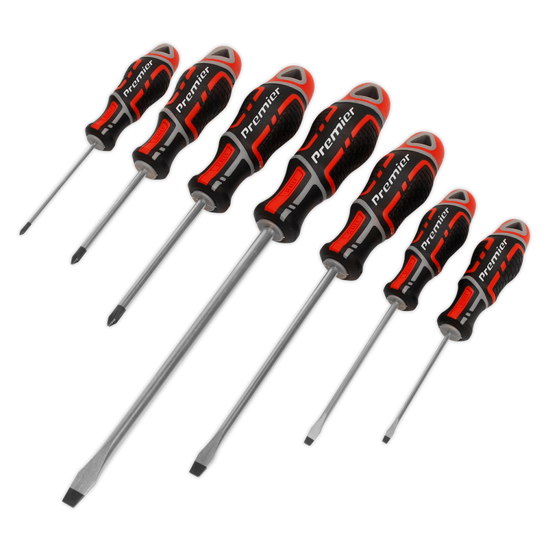 Sealey AK4321 Screwdriver Set 7pc GripMAX® Red