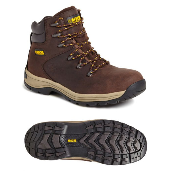 Apache AP315CM Brown Nubuck Water Resistant Safety Hiker Boot