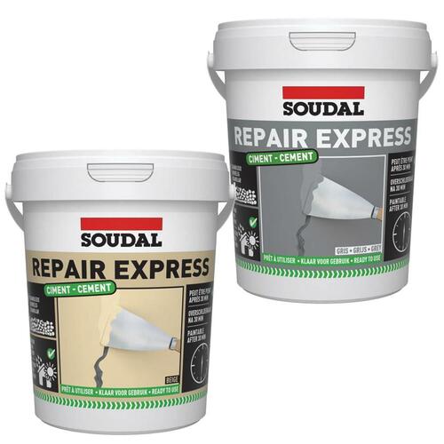 Soudal Repair Express Cement 900ml Tub Grey Or Beige