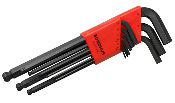 Bondus BLX9M 9pc Hex Key Set Metric 1.5mm-10mm Ball End