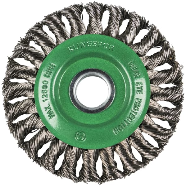 Klingspor BR600z Twist Knot Wire Wheel 115mm Stainless Steel