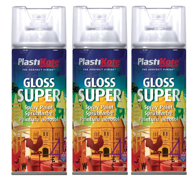 Plastikote 400ml gloss super spray paint Various colours (Pack of 6)