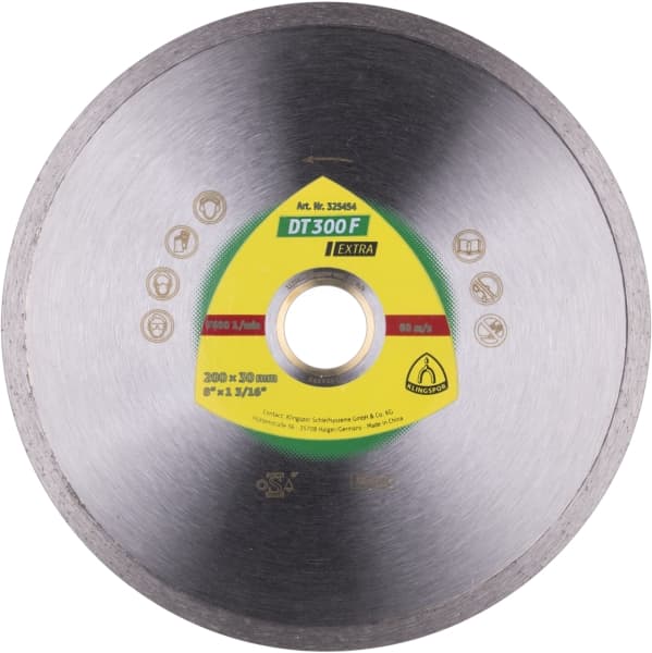 Klingspor DT300F 200mm 30/25.4mm Bore Diamond Blade Disc (325454) Tiles