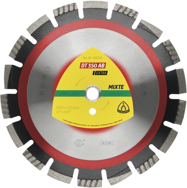 Klingspor DT350AB 300mm 20mm Bore Diamond Blade Disc (340232) Concrete/Asphalt