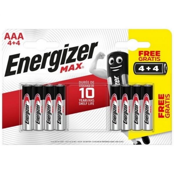 Energizer MAX AAA Battery Pack 4+4 Free LR03