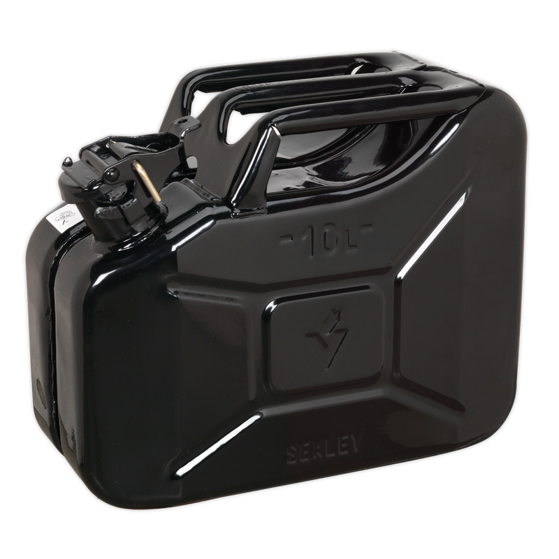 Sealey JC10B Steel Jerry Can 10L - Black