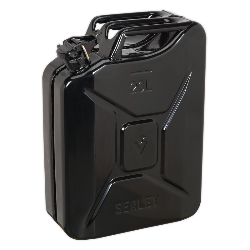 Sealey JC20B Steel Jerry Can 20L - Black