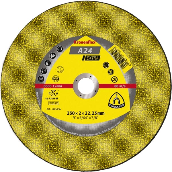 Klingspor A24 Extra 230mm x 22 x 2mm Thin Cutting Disc Flat (286456)