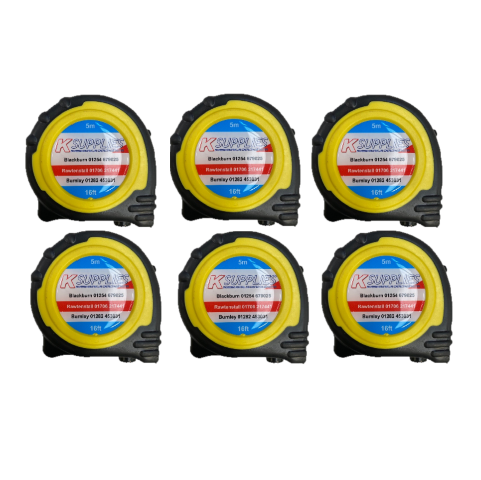 K Supplies 5mtr/16ft Tape Measure Own Brand (6Pack)