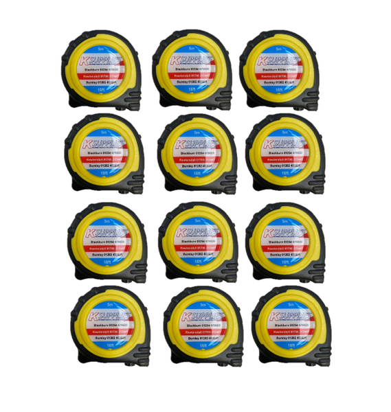 K Supplies 5mtr/16ft Tape Measure Own Brand (12 Pack)