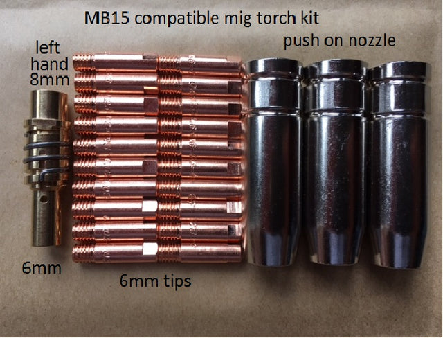 Parweld MB15 Mig Welding Contact Tips Set 0.8mm (24 Pieces)