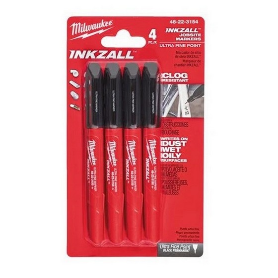 Milwaukee Inkzall jobsite Marker Pen 4 Pack (48223154)