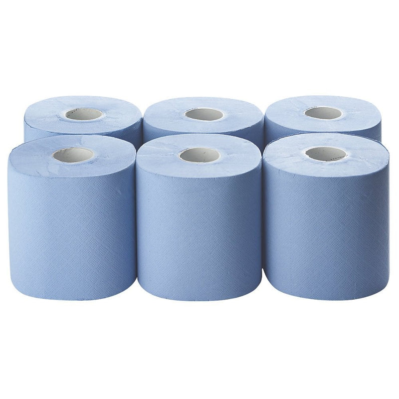 Premium Wiper Blue Roll (6 Pack) Centre Feed Roll