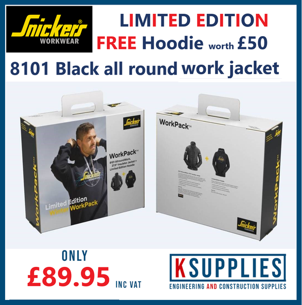 Snickers 8101 Black All Round Jacket (limited edition FREE hoodie)