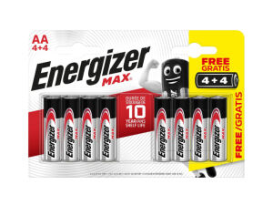 Energizer MAX AA Battery Pack 4+4 Free LR6